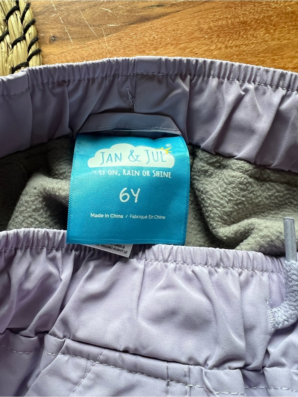 Jan and Jul Girls' Lavender Insulated Snow Pants - 6Y